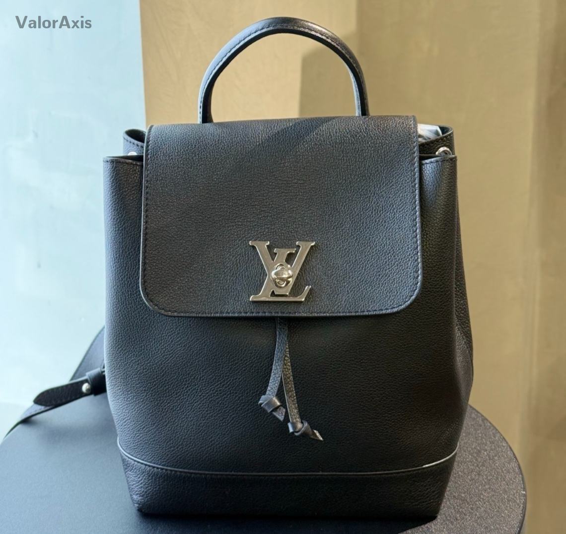 Louis Vuitton Lockme Calfskin Backpack Black Silver Unisex  display picture 3