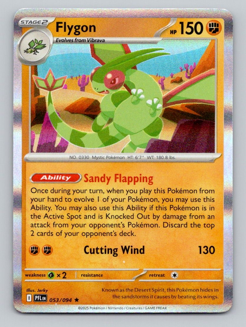 Flygon 053/094 Rare Phantasmal Flames Pokemon Holo Near Mint
