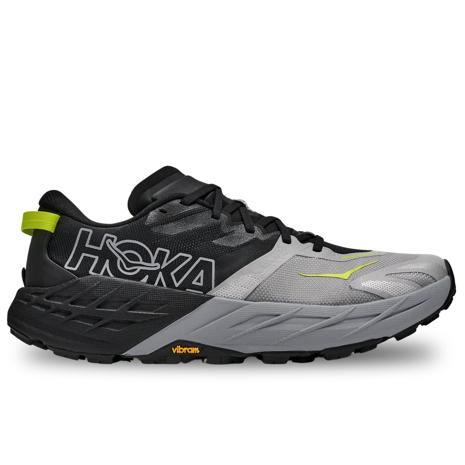 Hoka Men's Speedgoat 7 Trail Running Shoes - Black/Grey - 10 (44.5) - Image 2