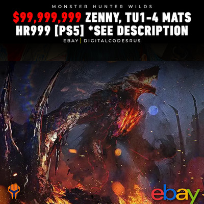 MH Wilds Max Zenny+All Items+MAX Materials+HR 999 Title Update 1-4 ALL ITEMS PS5