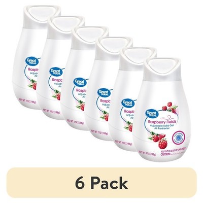 Adjustable Solid Gel Cone Air Freshener，Raspberry Scent，7 oz，6 Pack