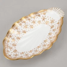 8 ⅜" Pickle dish, Fleur de Lys Gold by Spode
