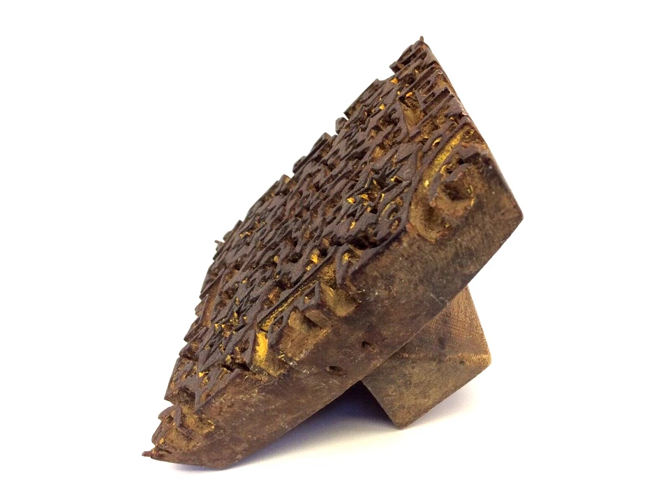 Antique Primitive Star Pattern Stamp Mold Print Making Design Blotter - Image 3 of 4