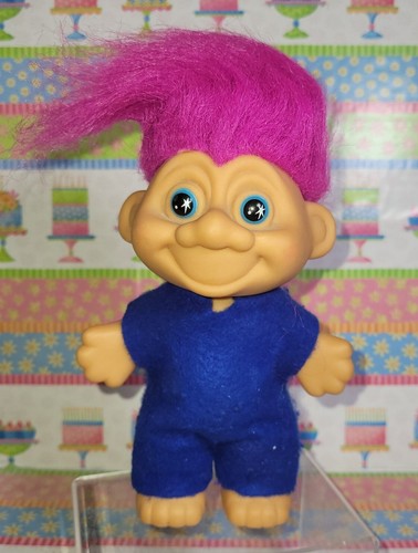 Vintage Troll Doll w/ Starry Eyes Pajama Outfit - Picture 7 of 7