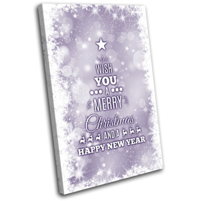 Weihnachtsdeko Wand Leinwand Kunstdruck XMAS Bild Geschenk Bokeh 18 Lila Chr