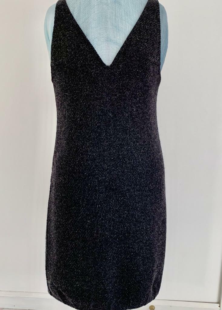 PRADA Graphite 100% Wool Flannel Double V Neckline Side Zip Sheath Dress 42  US6 | eBay