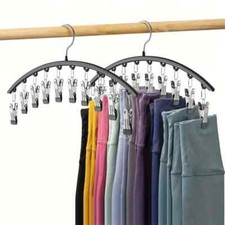 Hangers with Clips Space Saving Pants Closet Organizer Hanging Legging for Home