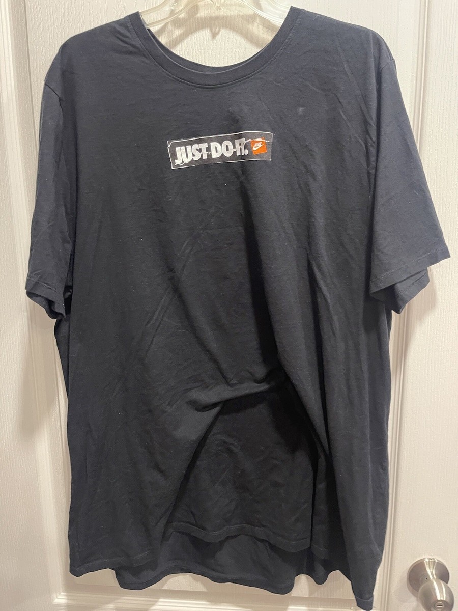 Nike Just Do It Box Logo T Shirt 2XL Burn Smash Mix Risk Spike