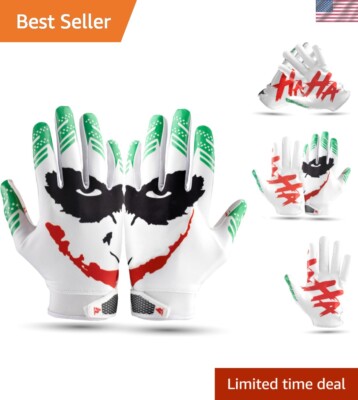 Pro Elite Compression Football Gloves - Sticky Grip & Moisture Control for All