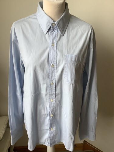 BOSTON BROTHERS New England Blue White Stripe Shirt Size L Chasing Waves Surf - Picture 2 of 12
