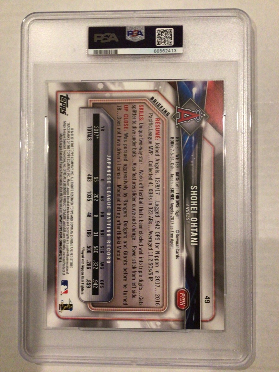 2018 Bowman 5x7 Shohei Ohtani RC PSA 10 Gem Mint (pop 1