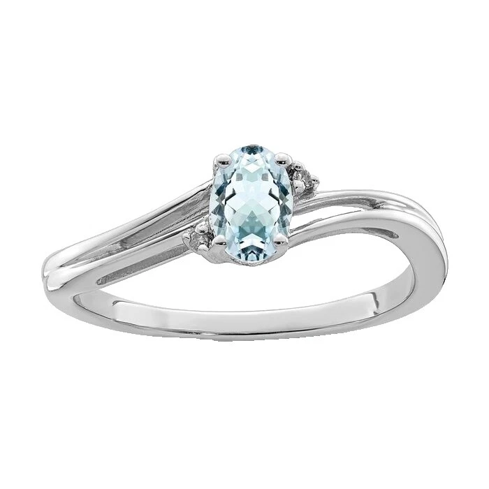 Aquamarine Band Fashion Rings