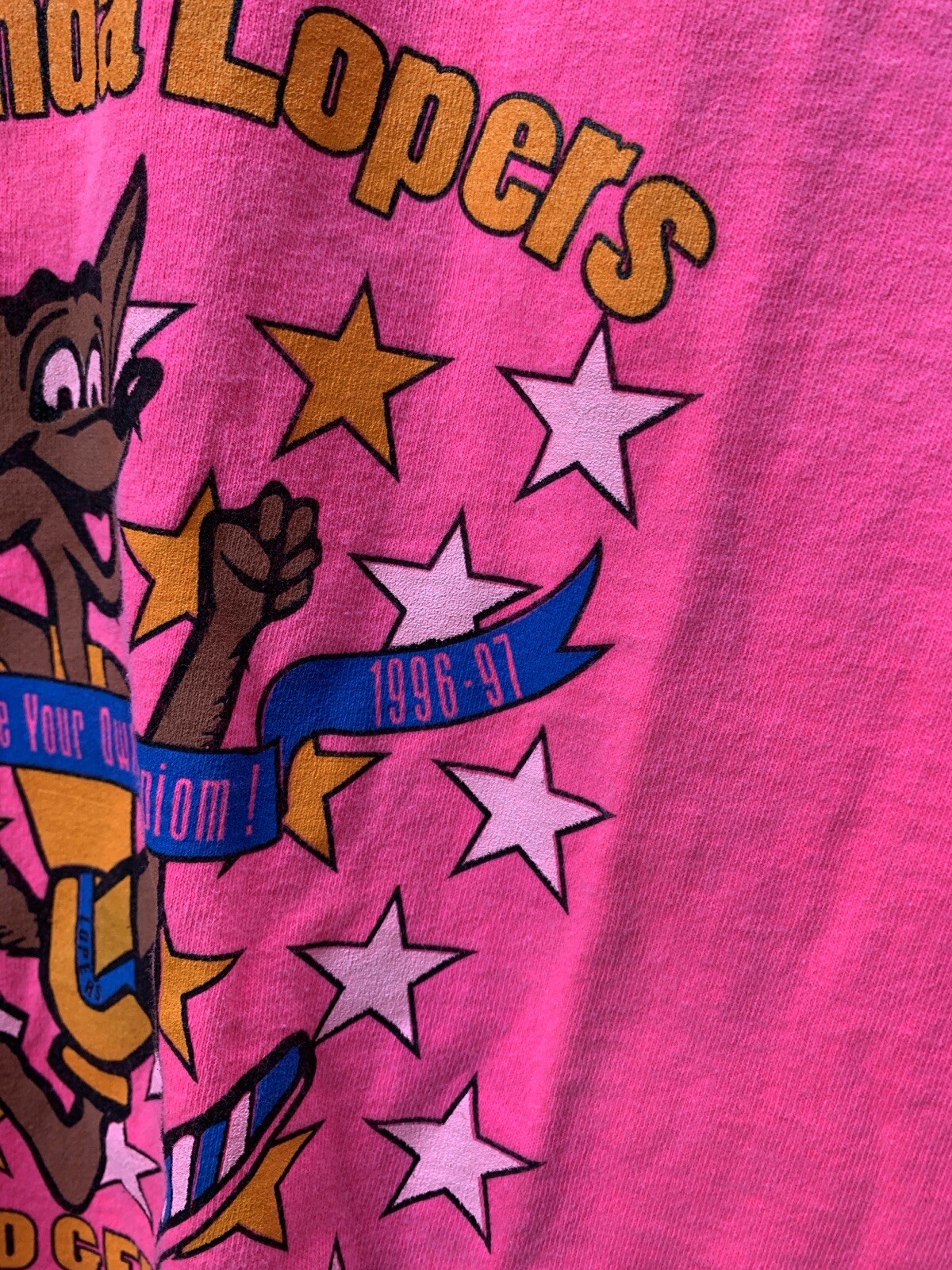 Vintage Loma Linda Lopers Marathon Training T Shirt 90s Neon Pink Size