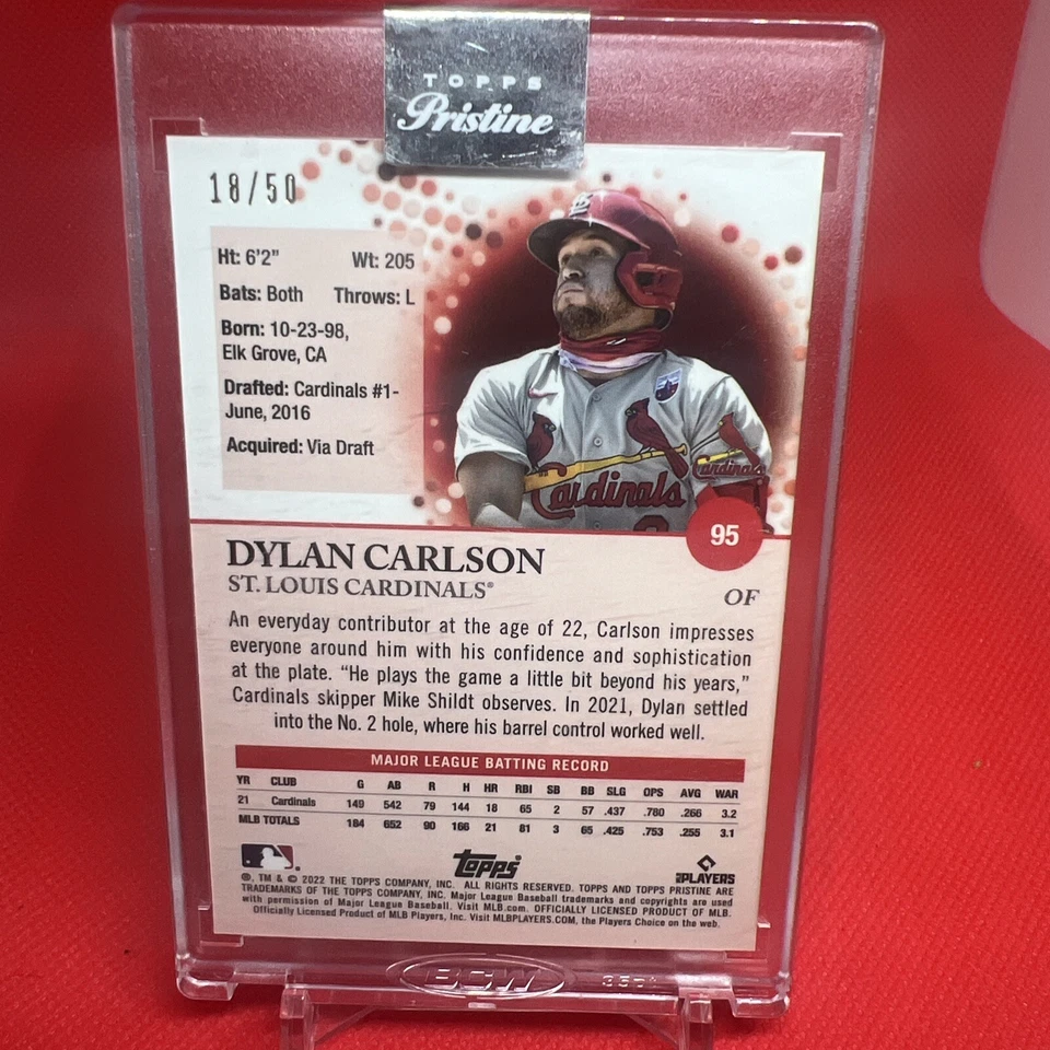 2022 Topps Dylan Carlson 18/50 - Image 2 of 2