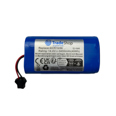 Li-Ion Akku 14,4V 3,4Ah ersetzt Ecovacs BFG-WSQ, ICR18650-26J-4S1P, 10001866