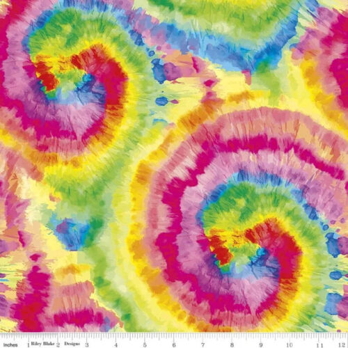 Tie Dye Fabric Swirls Spirals Bright CP11230 Riley Blake Half Yd Continuous Cut