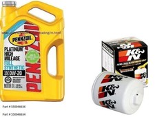 Pennzoil Platinum H/M 0W-20 Full Synthetic Engine Oil, 5 Quarts w/K&N Oil Filter