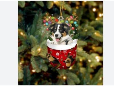 Australian Shepherd Christmas Flat 2D Acrylic Ornament Christmas