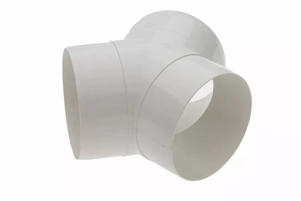 100mm Y Piece  4" PIPE PLASTIC SPLITTER VENTILATION DUCTING DUCT & 3 HOSE CLIPS - Image 2 of 4