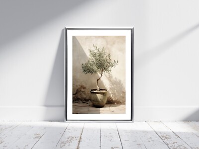 Poster Olivenbaum im Hof - Pflanze Wandkunstdruck - A5 A4 A3 #184