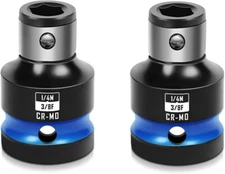 2pcs Impact Bit Holders 3/8 Inch Square Drive To 1/4 Inch Hex Socket Adapter New