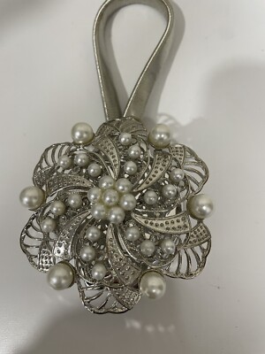 Curtain Tieback Flower Design Magnetic Accessories Rhinestone Decorative Holder