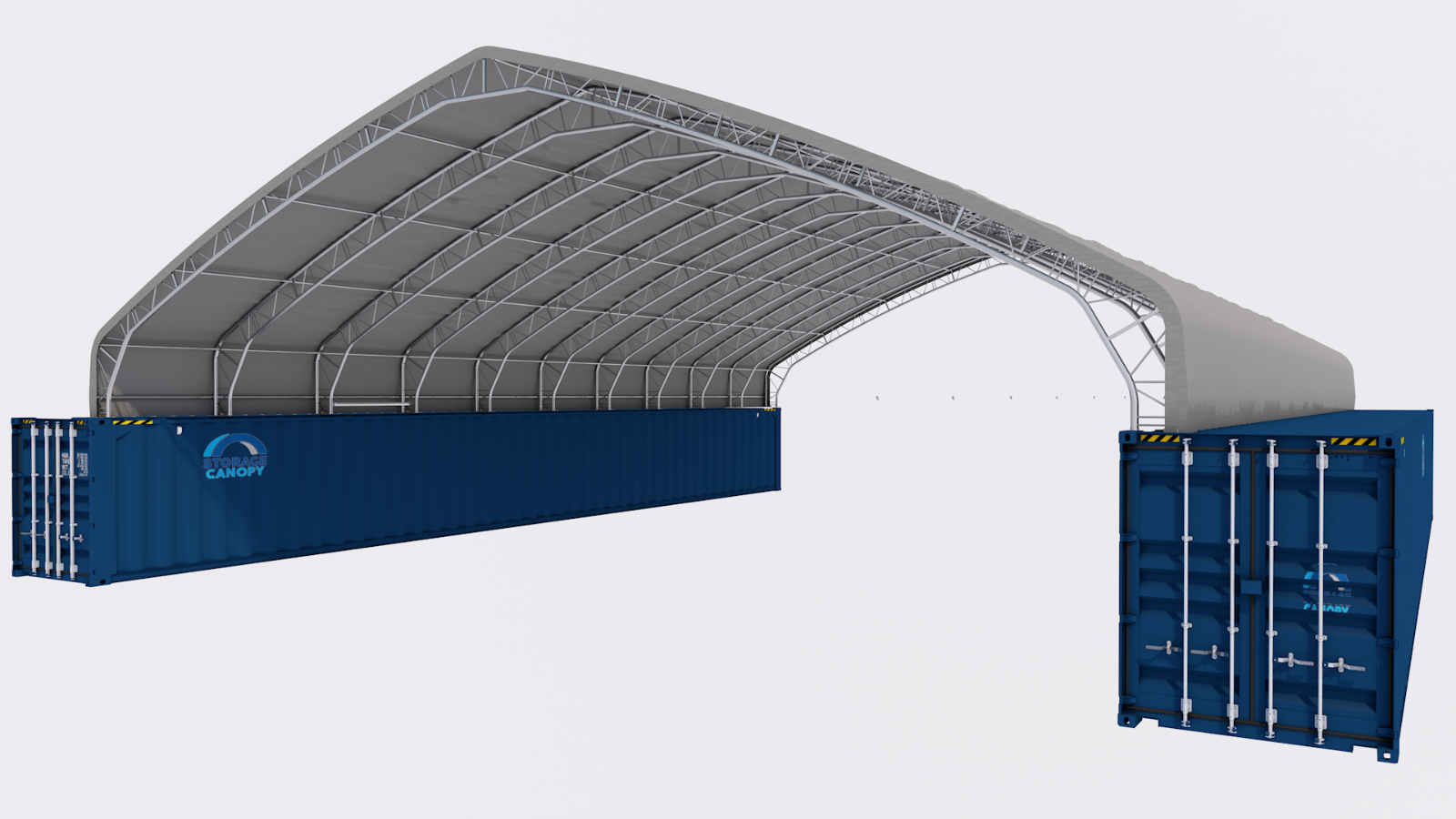 60W-80L-15H (ft) Double Truss Container Shelter Quonset Hut Shed Hoop ...