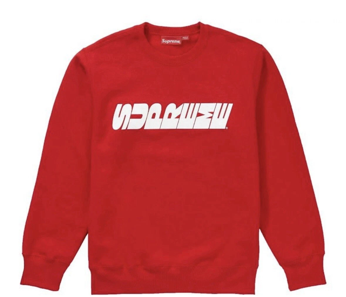 Sweat shirt pull col rond rouge Supreme Breed FW19 taille L authentique rare OG
