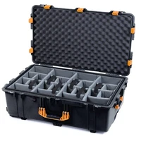 Black & Yellow Pelican 1650 case. Comes with grey CVPKG dividers & wheels.