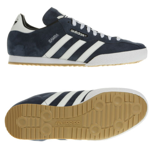 ZAPATOS DE ENTRENAMIENTO ADIDAS ORIGINALES PARA HOMBRE GAMUZA SAMBA TALLA 7 8 8.5 9 10 11 12 AZUL - Imagen 1 de 3