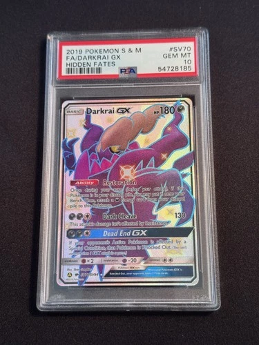 2019 Pokemon Darkrai GX SV70 PSA 10  Hidden Fates Shiny Vault Holo Gem Mint