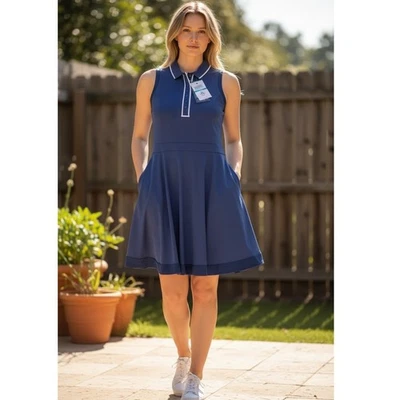 Original Penguin Sport ärmelloses Golf Tennis Kleid dunkelblau Größe Damen L - Bild 1 von 4