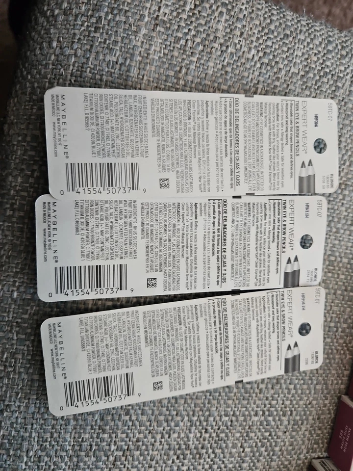 3 Pack Maybelline Expert Wear Twin Eye & Brow Eyeliner Pencil~Blonde 107~ - Image 2 of 2