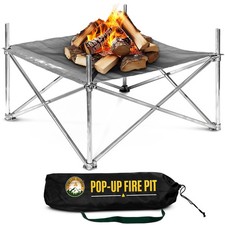 Fireside Outdoor Pop-Up Fire Pit 24" Ultra Lite Weighs 3.2 lbs - Folding Fire...