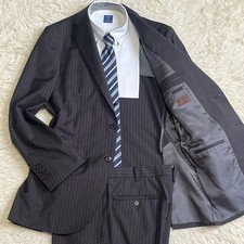 LE CHIC LORO PIANA World's Best Business Suit Striped Girander Dream Dark Navy