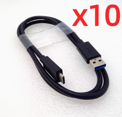 LOT OF 10 DELL SUPER HIGH SPEED USB-C to USB-A 3.1 CABLE E118077-D 3.4 FT/ 40 in