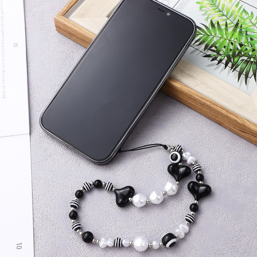 2 Pcs Handy Kette Perlenbesetztes Telefonarmband Telefonhalsband - 第 7/11 張圖片