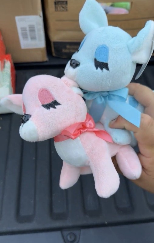Lot Of 2 Baby Ganz Over The Moon Sleepy Sheep Rattles Vintage Pink And Blue Bow