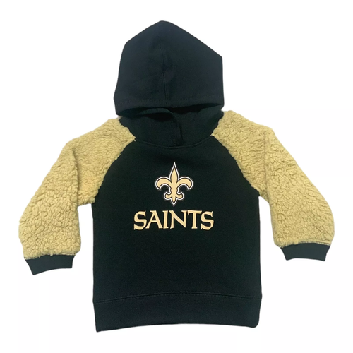 NFL New Orleans Saints Infant Boys Pullover Hoodie w/ Sherpa Long Sleeves, 12M