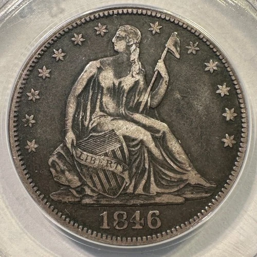 1846 Seated Liberty Half Dollar Silver ANACS VF-30 Nice Original Surfaces Type