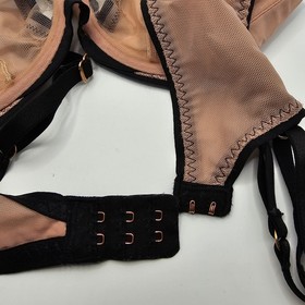 Agent Provocateur Joan Balconette Underwire Bra Sheer Nude Black 36B Luxury