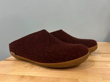 Glerups Slip on beet  Wool Slipper With  Honet Rubber Bottom -  EU Size 43