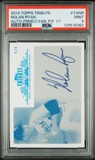 Nolan Ryan 1/1 Auto PSA 9 2013 Topps Tribute Cyan Printing Plate HOF