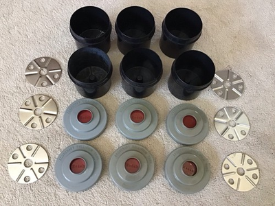#ad Lot of 6 KODAK Kodacraft Roll Film Plastic Tanks with Lids and Weight Plates $50.00