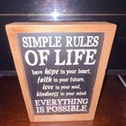 Simple Rules of Life Inspirational Quote Wood Plaque Sign, Freestanding — photo 1
