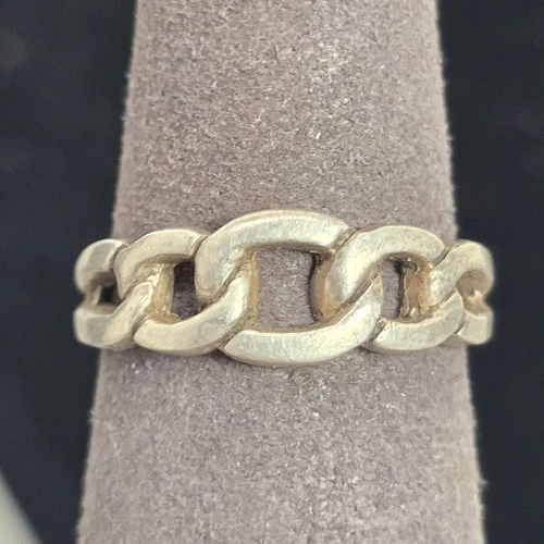 Vintage Sterling Silver 925 Chain Links/Celtic Knot Style Ring Size 6
