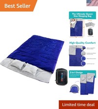 Lightweight 2-Person Sleeping Bag with Pillows - Perfect for Winter Camping