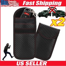 2 Pack Faraday Bag for Key Fob Cage Protector Car RFID Signal Blocking Bag Black