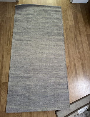 2 stk andiamo Oppland Teppich 60x120cm Baumwolle grau/beige gestreiftbeidseitig 