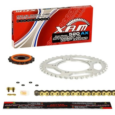 XAM SILENT Kettensatz GOLD Suzuki DR 650 R (SP44B) EXTRA verstärkt, Nietschloss